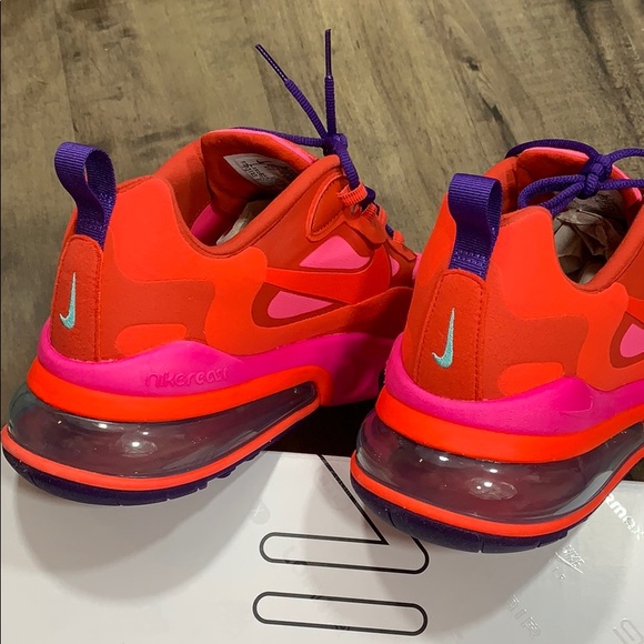 NIKE AIR MAX 270 REACT Mystic Red/Bright Crimson - Picture 9 of 16